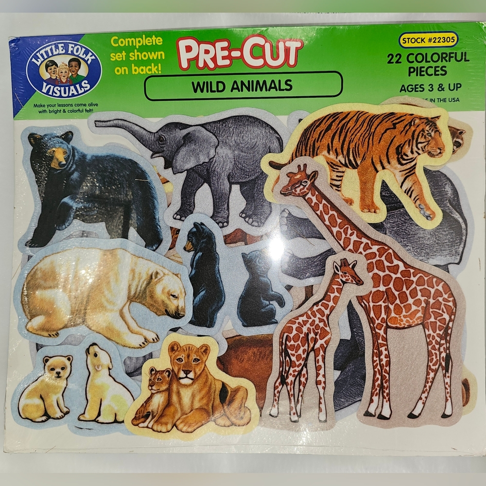 Little Folk Visuals WILD ANIMALS  Pre Cuts New In Package